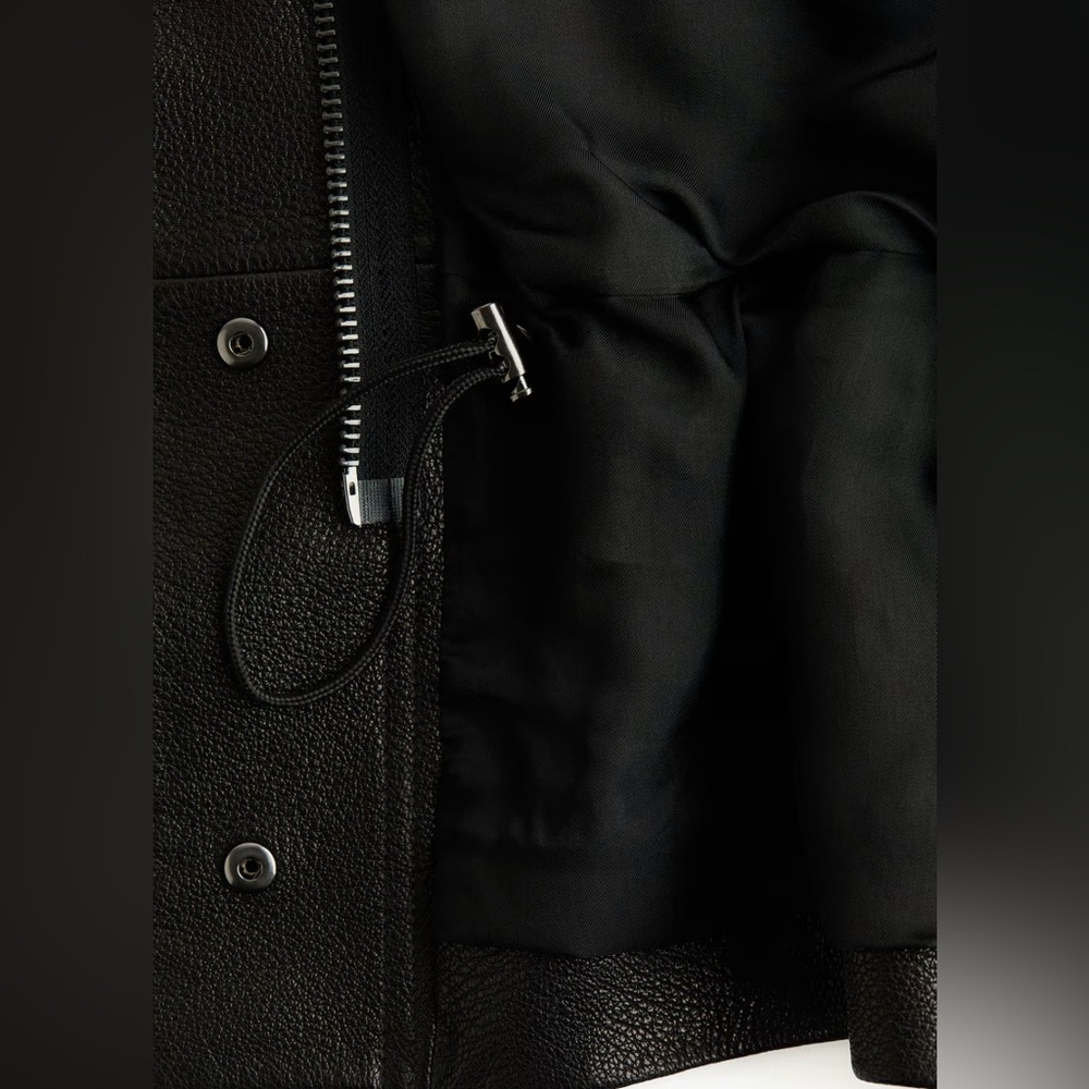 H&M STUDIO COLLECTION
NWT PEPLUM BLACK LEATHER JACKET SIZE SMALL - Picture 15 of 16
